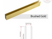 Aluminium Glazing Channel - 30mm x 14mm - Brushed Gold